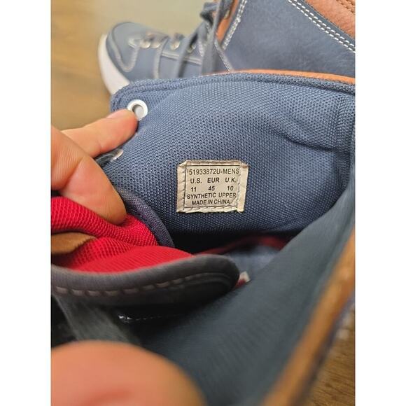 Levi's Shoes Mens Size 11 High Top Blue Casual Sneakers Leather Patch - Picture 15 of 16